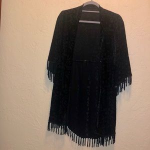 Black velvet, Aztec print kimono